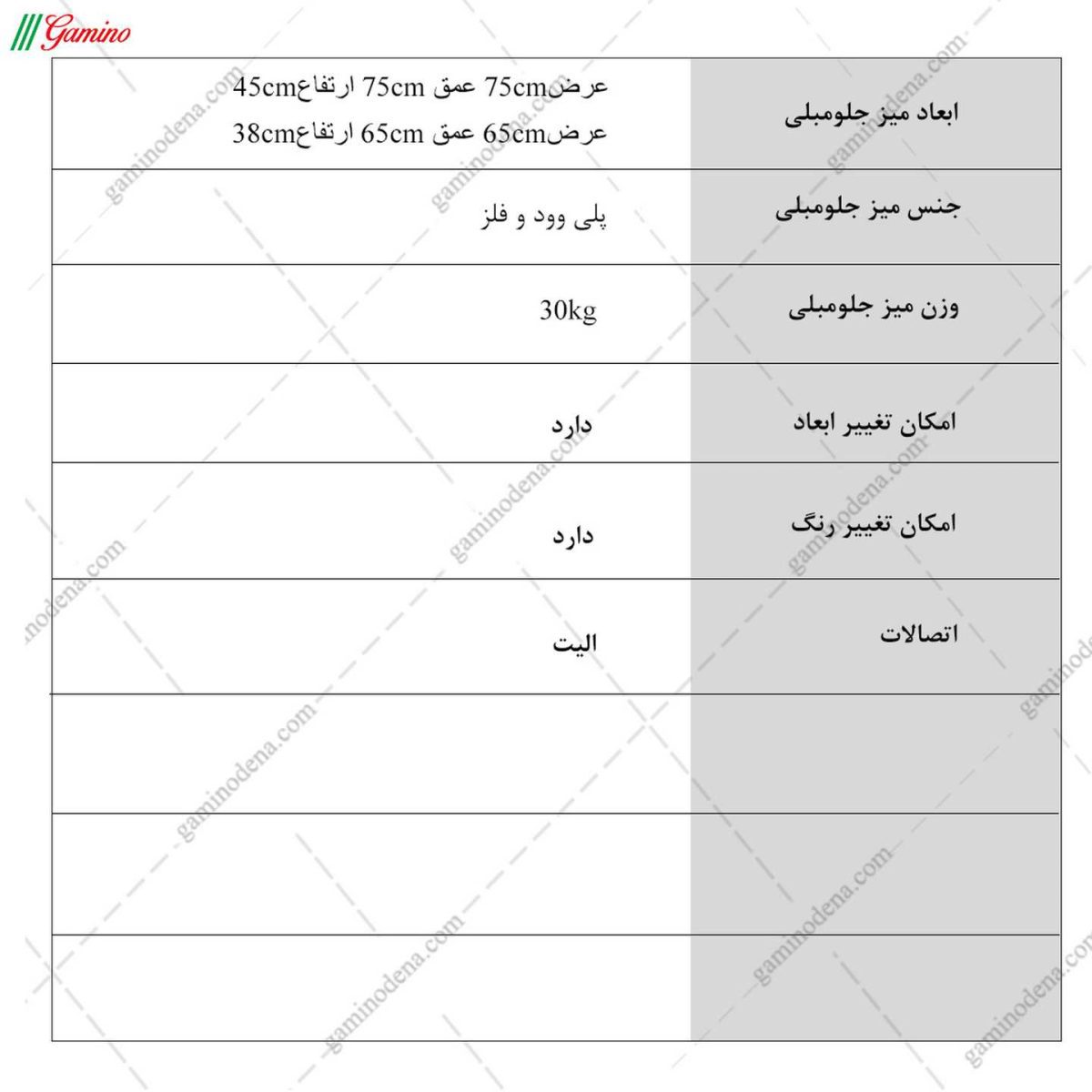 میز جلو مبلی J102