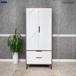 مدل کمد لباس چوبی جدید، عکس کمد لباس، کمد لباس دخترانه، کمد لباس 2 کشو آلوا، ساخته شده توسط گامی نو