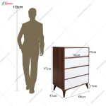 دراور 4 کشو پایه‌دار دموی