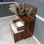 صندلی میز آرایش، میز آرایش تاج + نشیمن ساخت گامی نو رنگ سفید