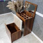 صندلی میز آرایش، میز آرایش تاج + نشیمن ساخت گامی نو رنگ سفید