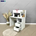 میز تحریر دخترانه کتابخانه دار سفید چاوش - Image 3