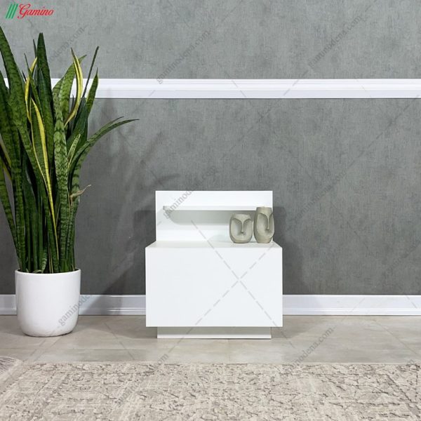 میز پاتختی برسام ساخت گامی نو رنگ سفید