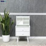 پاتختی دو کشو، قیمت پاتختی چوبی، میز پاتختی جدید، میز پاتختی پژواک، ساخته شده در مجموعه گامینو