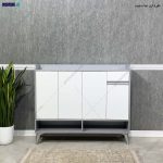 جاکفشی جدید، جاکفشی لاکچری، جاکفشی آینه دار جدید میز کنسول سفید، جاکفشی کنسولی بنفشه