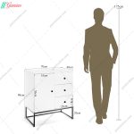 دراور کمد دار سفید کوچک مدل ممتاز - Image 4