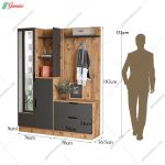 جاکفشی جالباسی ایستاده آینه دار آتین - Image 6