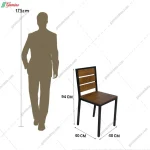 صندلی چوبی و فلزی مدل حنا