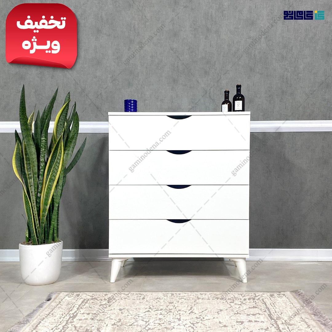 دراور 4 کشو بارمان تمام سفید