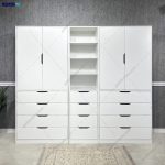 مدل کمد لباس چوبی جدید، عکس کمد لباس، کمد لباس دخترانه، کمد لباس 3 تیکه ترلان تولید شده در مجموعه ی گامی نو