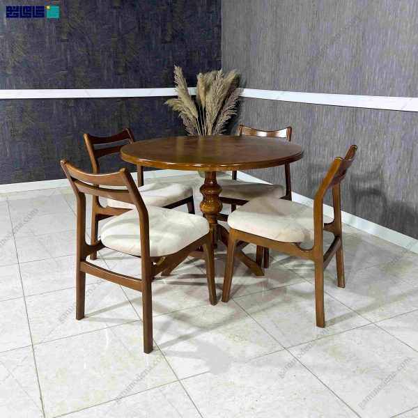 سرویس میز نهارخوری گرد بلوط