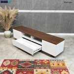 مدل میز تلویزیون دیواری ساده و شیک، میز تلویزیون گردو