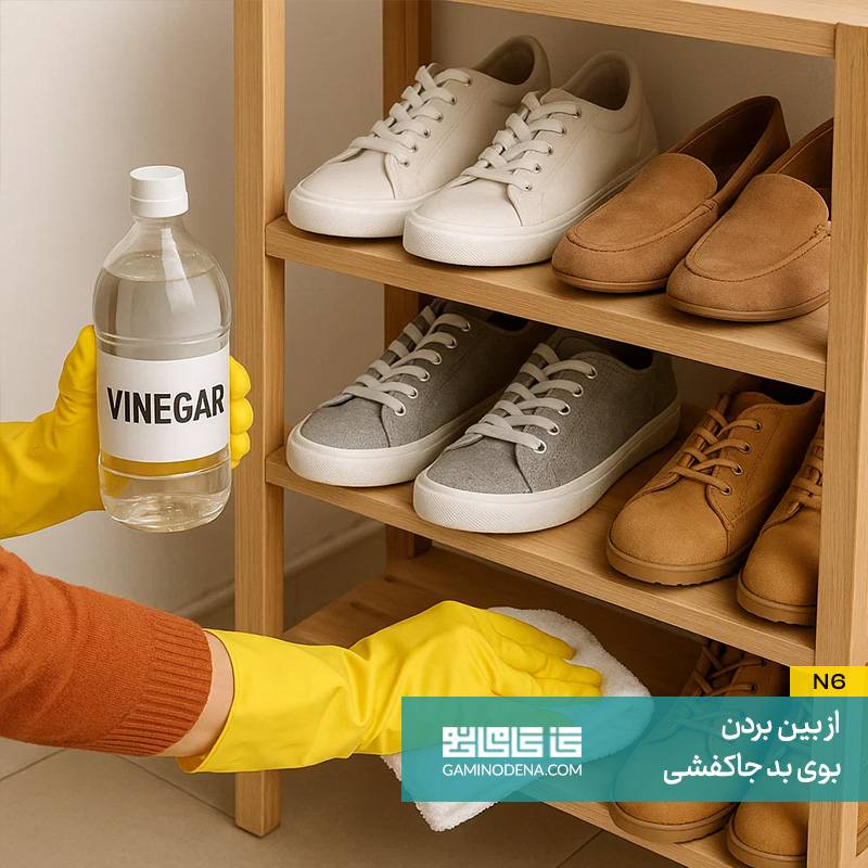 استفاده از سرکه سفید برای ازبین بردن بوی بد جاکفشی