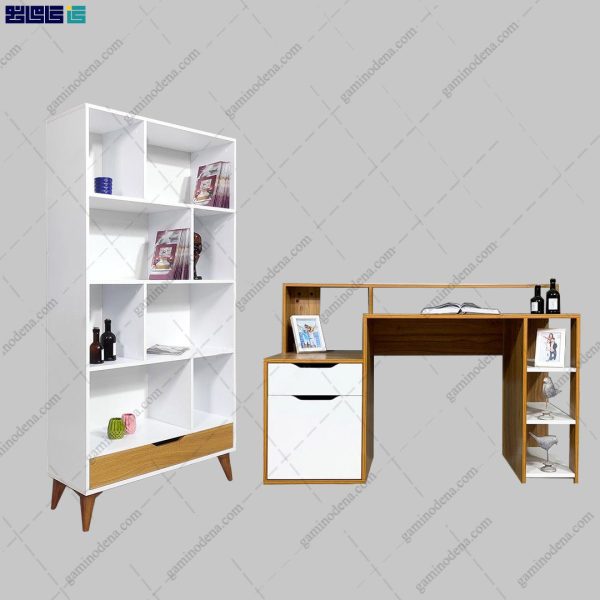 ست میز تحریر و کتابخانه مدرن آلوا