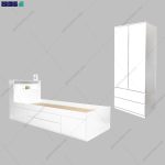 ست کمد و تخت خواب ساده گندم