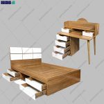 سرویس خواب ام دی اف کشودار لیام