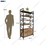 ست میز تحریر و کتابخانه فلزی زلال