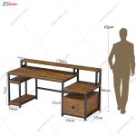 ست میز تحریر و کتابخانه فلزی نیوان