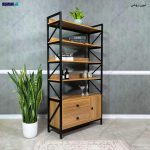 ست میز تحریر و کتابخانه فلزی زلال