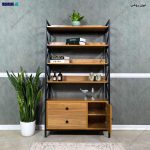 ست میز تحریر و کتابخانه فلزی زلال