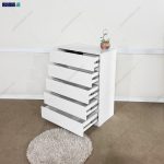 ست میز تحریر و دراور کشودار سفید سانا