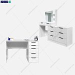 ست میز تحریر و میز آرایش سفید سارینا