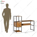 ست میز تحریر و کتابخانه فلزی دلماه