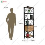 ست میز تحریر و کتابخانه فلزی یاس