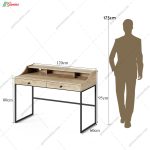 ست میز تحریر و کتابخانه فلزی یاس