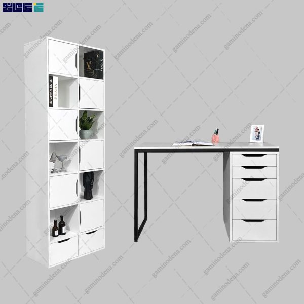 ست میز تحریر و کتابخانه مدرن برنا