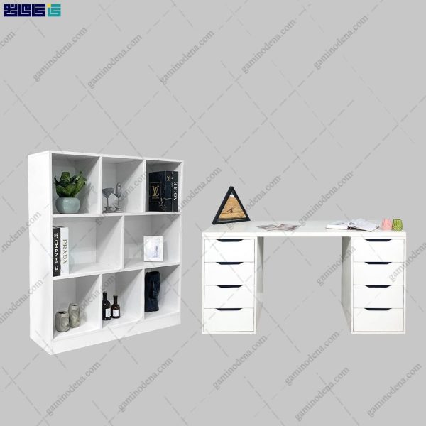 ست میز تحریر و کتابخانه کشودار آیلا