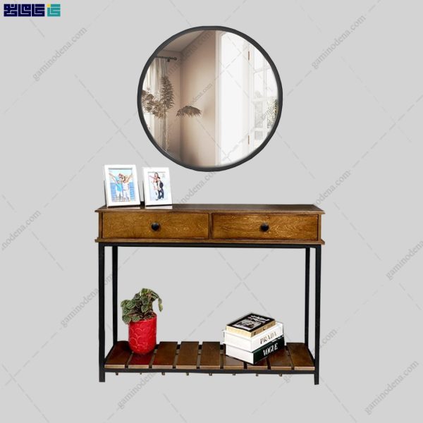 ست کنسول و آینه فلزی مدرن آسنا