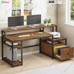 ست میز تحریر و کتابخانه فلزی نیوان