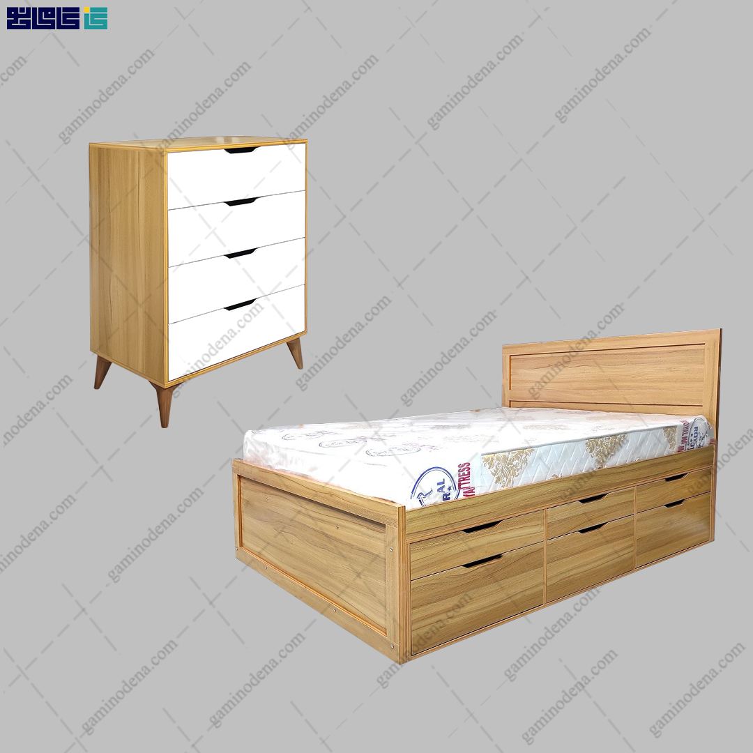 ست تخت خواب و دراور کشودار آریاناز ست تخت خواب و دراور کشودار آریاناز