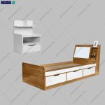 ست تخت خواب و پاتختی مدرن گلایل