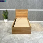 تخت خواب کشودار آلوا یک نفره نمای روبرو طراحی در گامینو