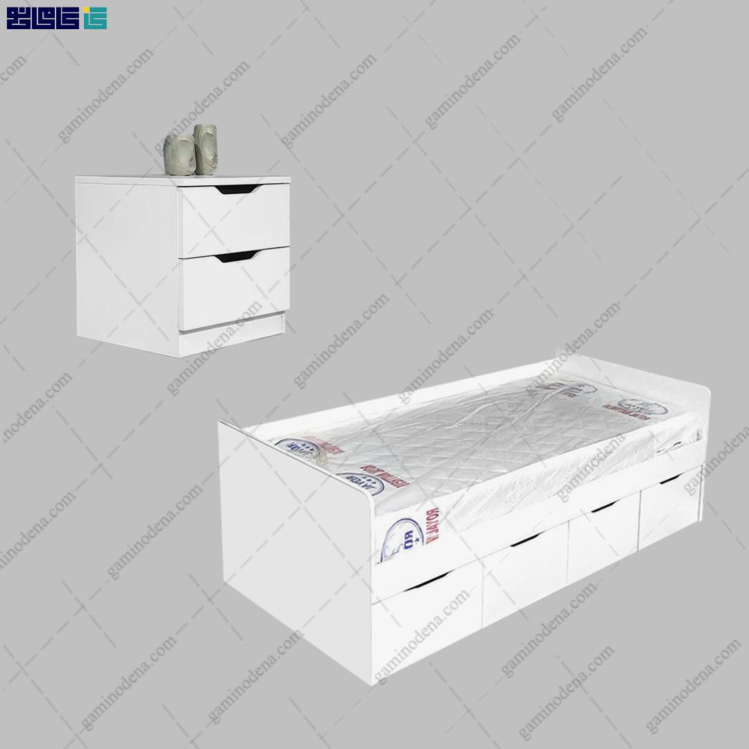 ست تخت خواب و پاتختی کشودار سانیا ست تخت خواب و پاتختی کشودار سانیا