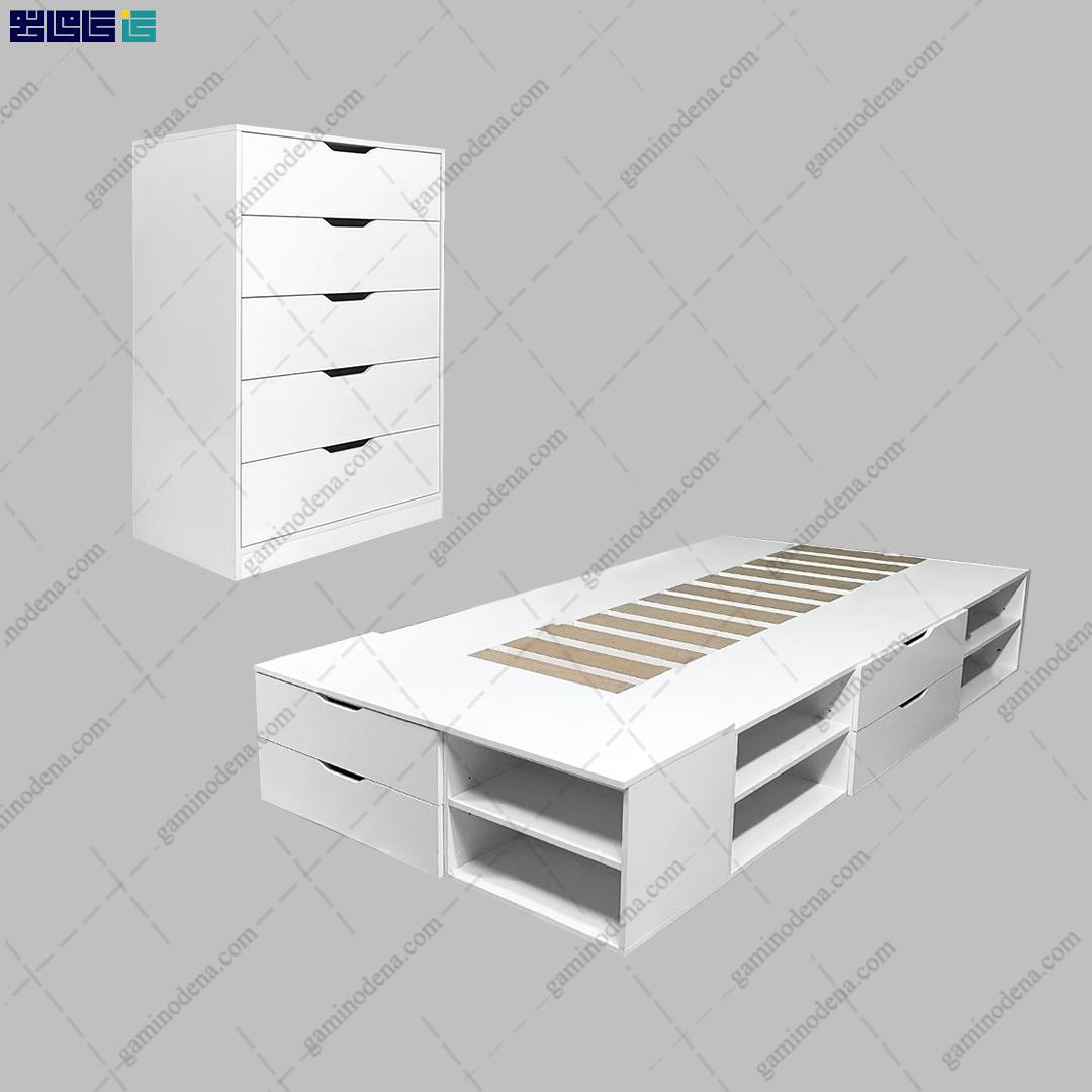 ست تخت خواب و دراور کشودار مانا ست تخت خواب و دراور کشودار مانا