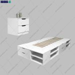 ست تخت خواب و پاتختی کشودار نگار