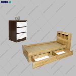 ست تخت خواب و پاتختی آپارتمانی نووا