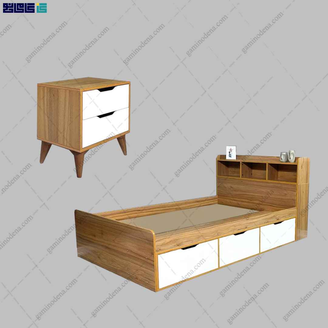 ست تخت خواب و پاتختی مدرن آیلین ست تخت خواب و پاتختی مدرن آیلین