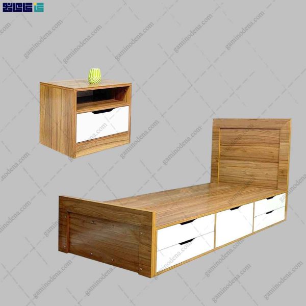 ست تخت خواب و پاتختی کشودار سحر