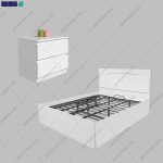 ست تخت خواب و پاتختی مدرن رویان