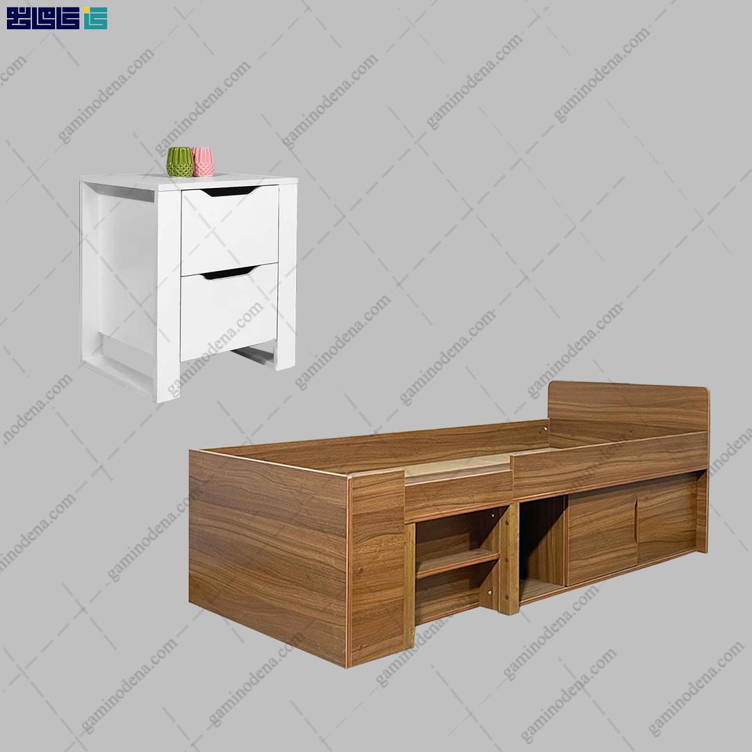 ست تخت خواب و پاتختی کشودار سامان ست تخت خواب و پاتختی کشودار سامان