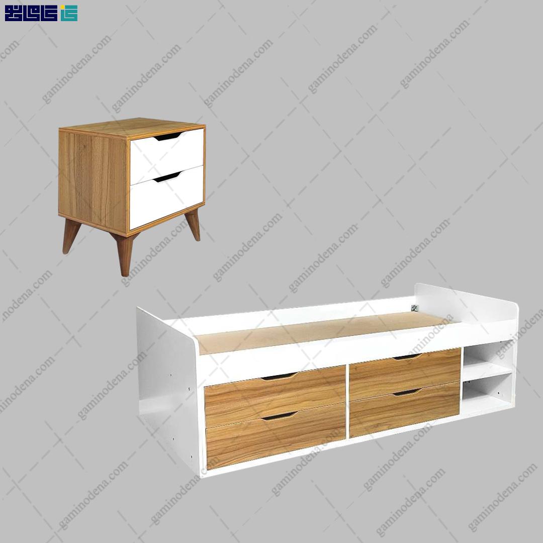 37_11zon ست تخت خواب و پاتختی مدرن ماهوان