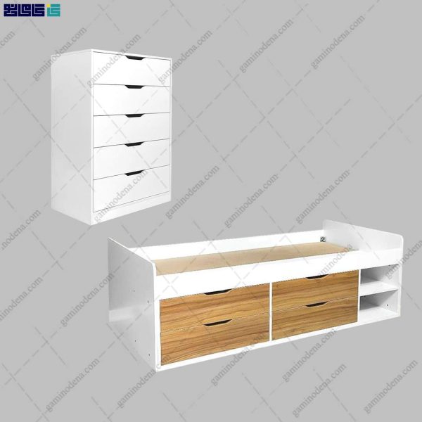 ست تخت خواب و دراور کشودار سارا