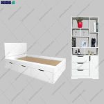 ست تخت خواب و کتابخانه کشودار اوپال