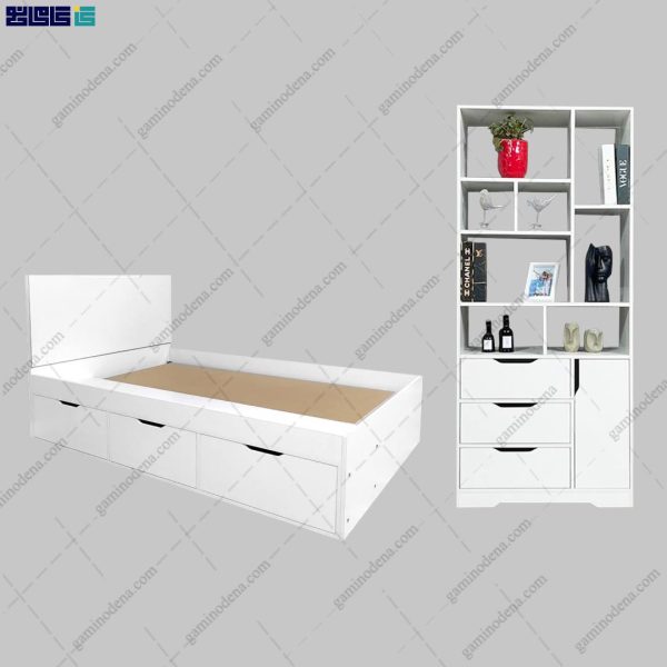 ست تخت خواب و کتابخانه کشودار اوپال