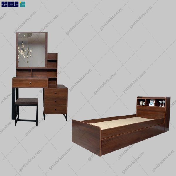 ست تخت خواب و میز آرایش آپارتمانی طلا