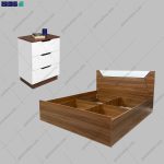 ست تخت خواب و پاتختی مدرن نورا